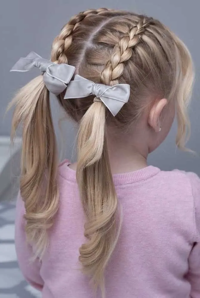 Penteado Infantil fácil com ligas para escola ou passeio