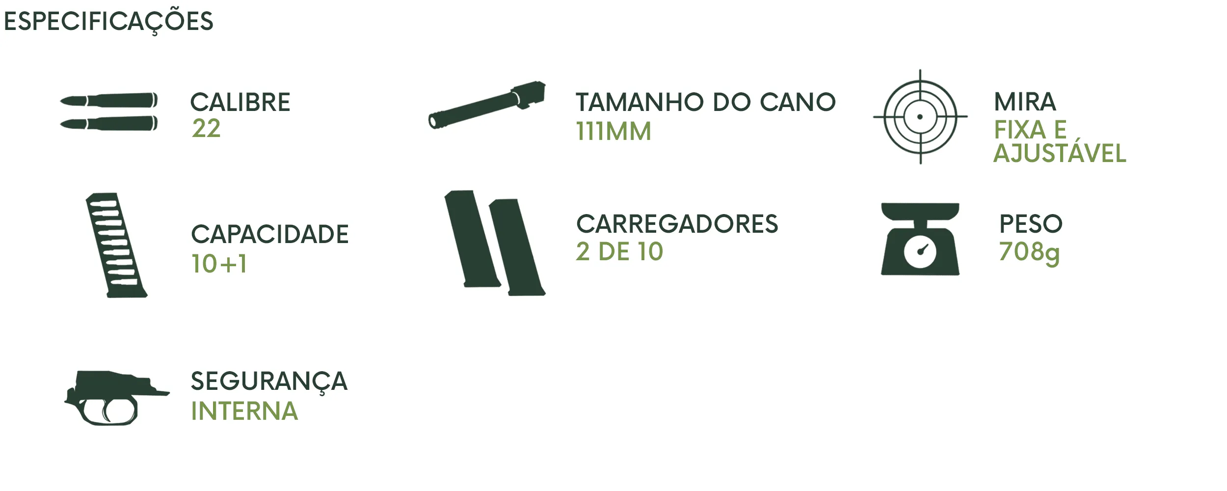 Pistola Ruger MARK IV ™ 22/45 Tactical Cal. 22LR 10 Tiros - Cano 4,40  na  Pesca & Cia Armas